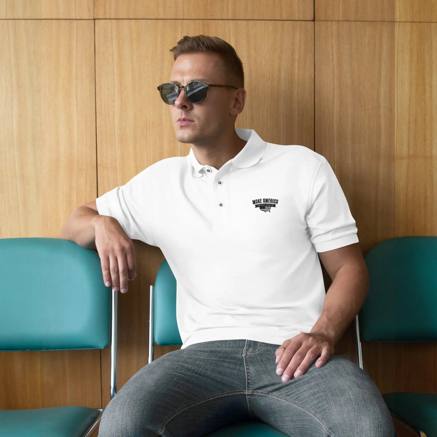 Men's Premium Polo - Make America Great Again 2024