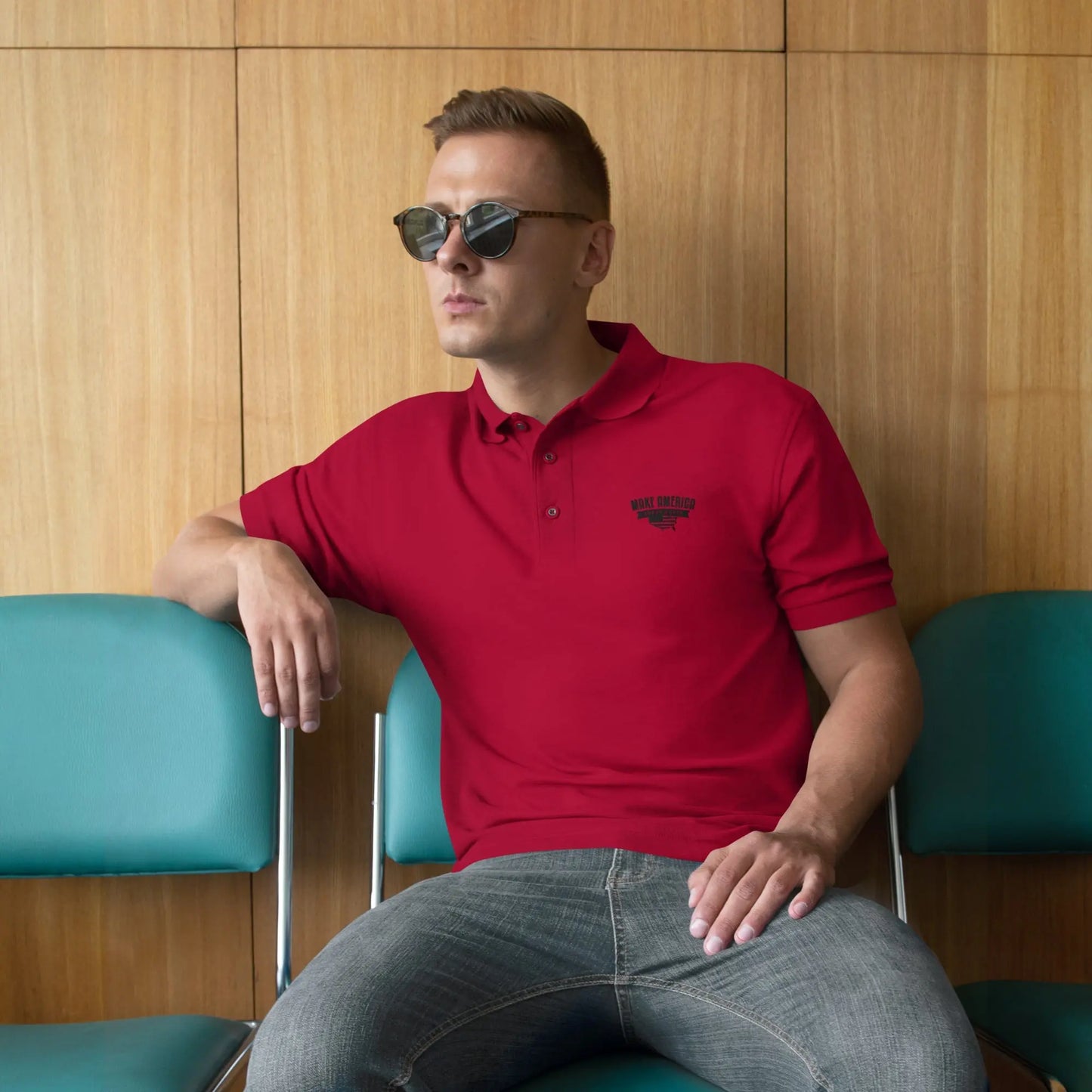 Men's Premium Polo - Make America Great Again 2024